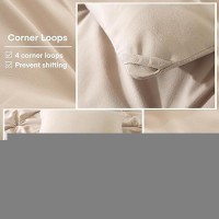 Andency Wheat Pinch Pleat Comforter King 3 Pieces Solid Farmhouse Shabby Chic Pintuck Comforter Boho Vintage Rustic Lightweigh