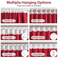 Dualife Red Room Darkening Curtains Back Tab Loop Pocket Thermal Insulated Light Blocking Window Curtain Drapes For Bedroom Living Room Christmas Red Decor 52X84 Inch 2 Panels