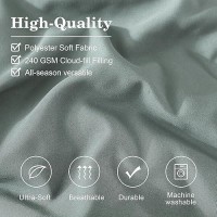 Monbix Comforter King Size  King Comforters Set 7 Piece  Breathable Solid Bedding Sets King With Comforters  Sheets  King Bed In A Bag With Sheets Pillowcases & Shams (Sage Green King  102