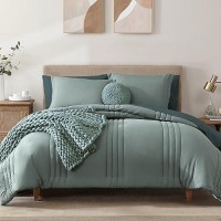 Monbix Full Size Comforter Sets  7 Piece Full Size Bedding Sets  Warm Comforters  Bed In A Bag Full With Sheets Pillowcases & Shams (Sage Green  Full  80''X90'')