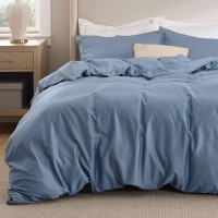 Bedsure Cotton Duvet Cover Queen Size Silky And Breathable Eucalyptus Lyocell Cotton Hybrid Comforter Cover Set For Hot Sleepe