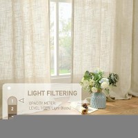 Lamit Natural Linen Curtains For Bedroom 72 Inch Faux Linen Textured Light Filtering Drapes Back Tab And Rod Pocket Window Pane