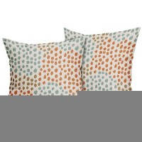 Blue Orange Brown Pillow Covers 20X20 Set Of 2 Fall Colored Art Dot Decorative Throw Pillows Trendy Print Outdoor Pillowcase Hol