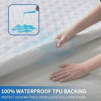 2 Pack Waterproof Mattress Protector Queen Size Noiseless Mattress Pad With Deep Pocket Fitted Up To 618 Inches Soft Noiseles