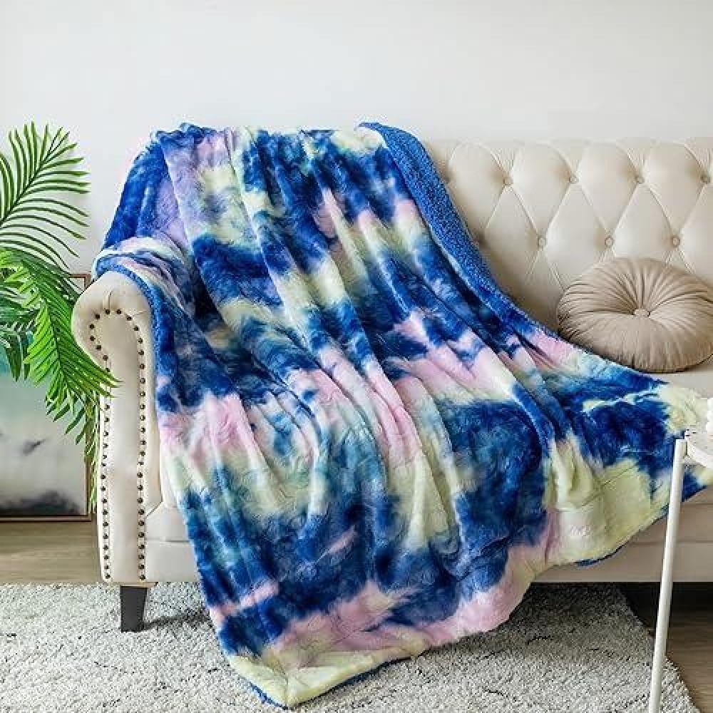 Newcosplay Super Soft Faux Fur Throw Blanket Premium Sherpa Backing Warm And Cozy Throw Decorative For Bedroom Sofa Floor Dark