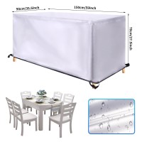 Garden Furniture Covers Waterproof Outdoor Patio Furniture Cover Waterproof 420D Heavy Duty Oxford Garden Table Cover Windproof Anti-Uv For Chair And Table Outdoor Rattan Sofa Cover 190X150X100Cm