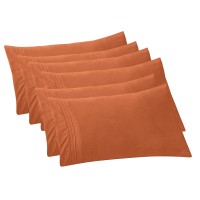 Elegant Comfort 6Pack Solid Pillowcases 1500 Premium Hotel Quality Microfiber Smooth Weave Wrinkle And Fade Resistant Easy