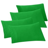 Elegant Comfort 4Pack Solid Pillowcases 1500 Premium Hotel Quality Microfiber Smooth Weave Wrinkle And Fade Resistant Easy