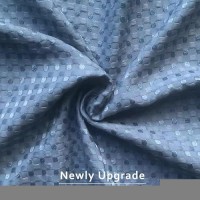 Miye Pleated Waffle Weave Bed Skirt Tailored Dust Ruffle 22 Inch Drop Easy Fit Machine Washable Blue Cal King 22 Drop