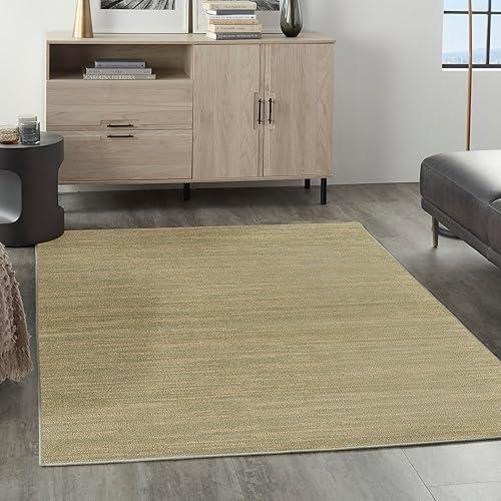 Nourison Essentials Indooroutdoor Green Gold 5 X 7 Area Rug Easy Cleaning Non Shedding Bed Room Living Room Dining Room