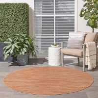 Nourison Essentials Indooroutdoor Rust 6 X Round Area Rug Easy Cleaning Non Shedding Bed Room Living Room Dining Room Ba