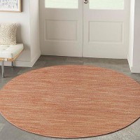 Nourison Essentials Indooroutdoor Rust 8 X Round Area Rug Easy Cleaning Non Shedding Bed Room Living Room Dining Room Ba