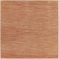 Nourison Essentials Indooroutdoor Rust 9 X Square Area Rug Easy Cleaning Non Shedding Bed Room Living Room Dining Room B