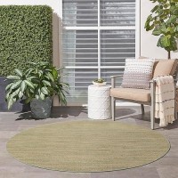 Nourison Essentials Indooroutdoor Green Gold 8 X Round Area Rug Easy Cleaning Non Shedding Bed Room Living Room Dining Ro