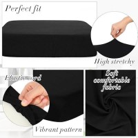 Newwiee 8Pcs Patio Stretch Sofa Cushion Cover Outdoor Cushion Cover Replacement Patio Furniture Cushions Couch Slipcovers Chair Seat Cover Soft Flexibility Protector(Black  Waterproof Pure)