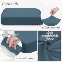 Newwiee 8Pcs Patio Stretch Sofa Cushion Cover Outdoor Cushion Cover Replacement Patio Furniture Cushions Couch Slipcovers Chair Seat Cover Soft Flexibility Protector(Gray Blue  Waterproof Pure)