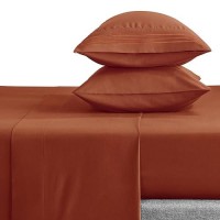 Cozylux Pillow Cases Standard Size Set Of 2 Luxury 1800 Series Double Brushed Microfiber Bed Pillow Cases Embroidered 2 Pack 20X26 Inches  Orange Pillow Covers With Envelope Closure