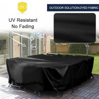 Nettypro Patio Table Cover Square 80 X 80 Inch  Waterproof Outdoor Furniture Dining Set Covers For Table And Chair  Black