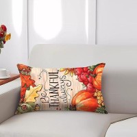 Fall Throw Pillow Covers 12X20 Inch Set Of 4 Autumn Pumpkin Sunflower Decorative Farmhouse Pillow Cases Linen Couch Cushion Cove