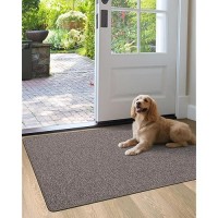 Lumi Large Indoor Door Mat 32X47 Non Slip Rubber Backing Entrance Mat Easy Clean Low Profile Ultra Thin Entryway Mat For I