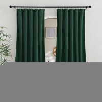 Ryb Home Green Velvet Curtains Extra 62 Inches Wide Thermal Insulated Christmas Backdrops For Parlor Kids Room Dining Room Wi