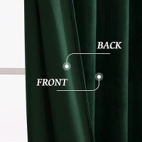 Ryb Home Green Velvet Curtains Extra 62 Inches Wide Thermal Insulated Christmas Backdrops For Parlor Kids Room Dining Room Wi