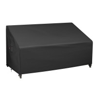 Ibirdie Patio Furniture Sofa Covers 58W X 33D X 32H Inch 2Seater Outdoor Waterproof Couch Loveseat Bench Cover Black