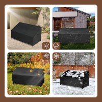 Ibirdie Patio Furniture Sofa Covers 58W X 33D X 32H Inch 2Seater Outdoor Waterproof Couch Loveseat Bench Cover Black