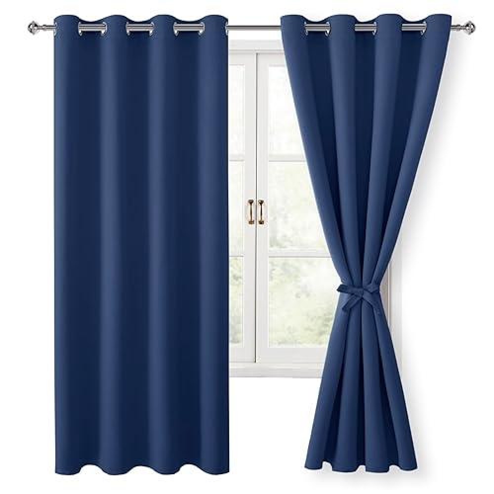 Hiasan Blackout Curtains For Bedroom 52 X 63 Inches Length Thermal Insulated Energy Saving Window Curtains For Living Room