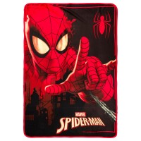 Silver Buffalo Marvel Universe Spiderman Spidey Close Up Web Shooter 45 X 60 Fleece Throw Blanket