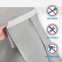 Ryb Home Linen Blended French Door Shades Self Adhesive Privacy Room Darkening Glass Door Window Curtains For Kitchen Patio Doo