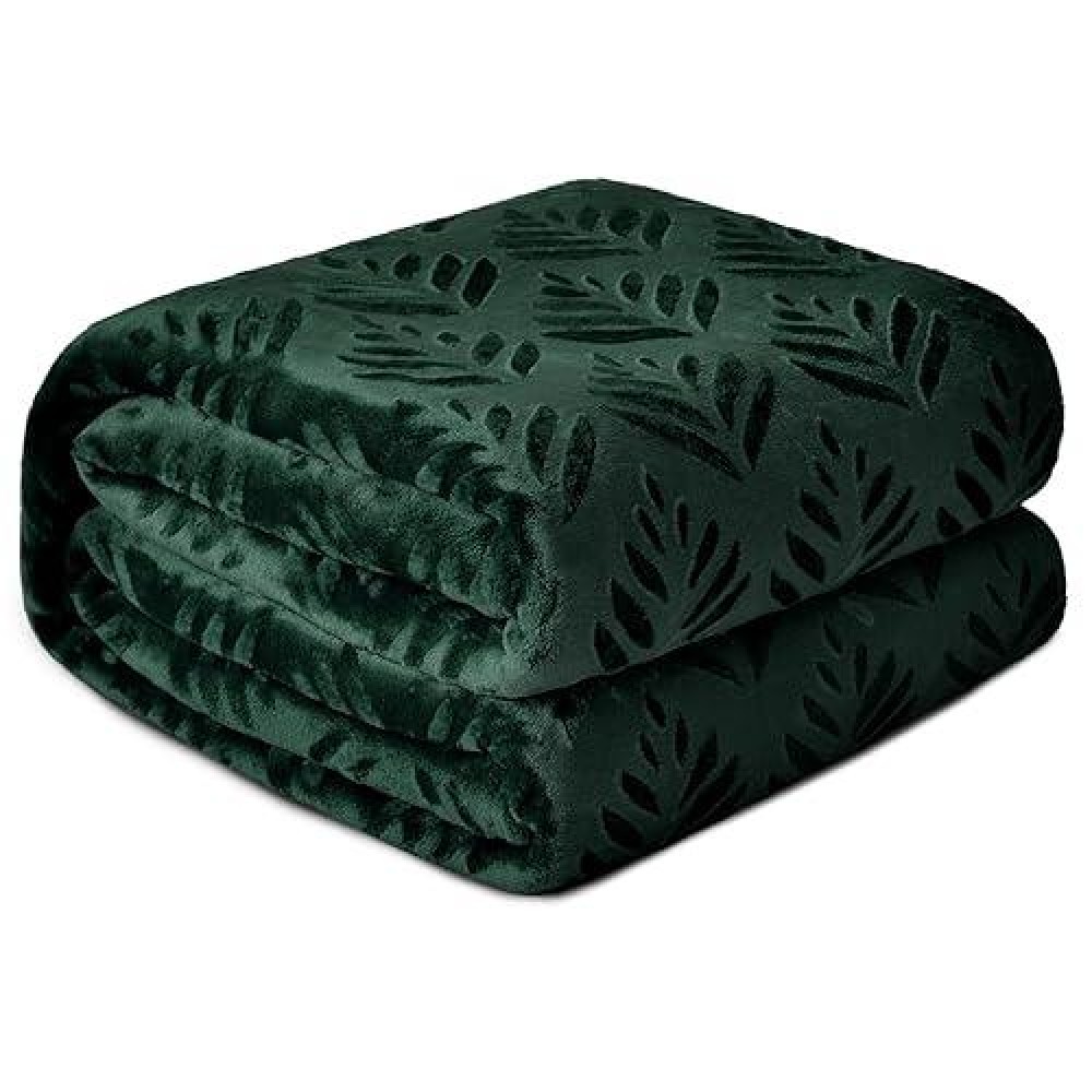 Exclusivo Mezcla Queen Size Fleece Blanket For Bed Super Soft And Cozy Blankets All Season Use Leaves Pattern Plush Fuzzy Lig