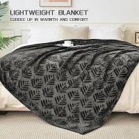 Exclusivo Mezcla King Size Fleece Blanket For Bed Super Soft And Cozy Blankets All Season Use Leaves Pattern Plush Fuzzy Ligh