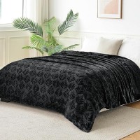 Exclusivo Mezcla Queen Size Fleece Blanket For Bed Super Soft And Cozy Blankets All Season Use Leaves Pattern Plush Fuzzy Lig