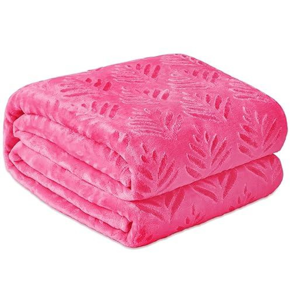 Exclusivo Mezcla King Size Fleece Blanket For Bed Super Soft And Cozy Blankets All Season Use Leaves Pattern Plush Fuzzy Ligh