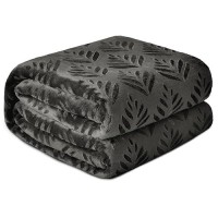 Exclusivo Mezcla Queen Size Fleece Blanket For Bed Super Soft And Cozy Blankets All Season Use Leaves Pattern Plush Fuzzy Lig