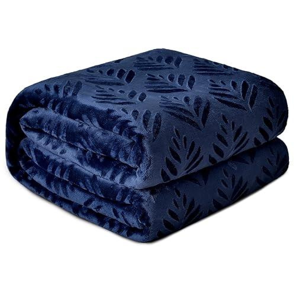 Exclusivo Mezcla Twin Size Fleece Blanket For Bed Super Soft And Cozy Blankets All Season Use Leaves Pattern Plush Fuzzy Ligh