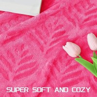 Exclusivo Mezcla Queen Size Fleece Blanket For Bed Super Soft And Cozy Blankets All Season Use Leaves Pattern Plush Fuzzy Lig