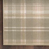 Nourison Grafix Plaid Olive 7'10