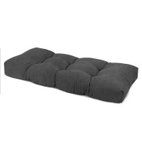 Rofielty Bench Cushion Tufted 2 Ties Bench Cushions For Indoor Furniture,For Window Seat Cushions Indoor/Shoe Closet/Piano Bench (30X14X4, Dark Grey)