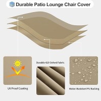 Outdoorlines Outdoor Waterproof Patio Chaise Lounge Chair Cover Uv Resistant Lounger Covers Heavy Duty Weatherproof Patio Sofa