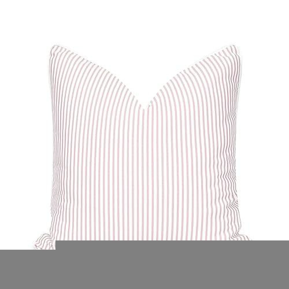 Hofdeco Premium Coastal Patio Indoor Outdoor Pillow Cover Only 20X20 Water Repellent For Backyard Couch Blush Pink Stripe