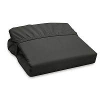 Royale Linens 300 Thread Count 100 Long Staple Combed Cotton Fitted Sheet Super Soft Deep Pocket Bottom Sheet Black Fitted