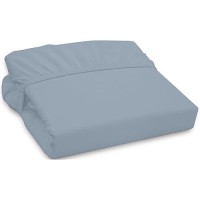 Royale Linens 300 Thread Count 100 Long Staple Combed Cotton Fitted Sheet Soft Deep Pocket Bottom Sheet Lake Blue Fitted Sh