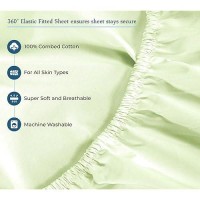 Royale Linens 400 Thread Count 100% American Grown Cotton 4 Piece Sateen Full Sheet Set - 1 Fitted Sheet  1 Flat Sheet  2 Pillow Case - Green Full Bedsheet - Cotton Sheets - (Full  Florentine Sage)