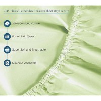 Royale Linens 400 Thread Count 100% American Grown Cotton 4 Piece Sateen King Sheet Set - 1 Fitted Sheet  1 Flat Sheet  2 Pillow Case - Green King Bedsheet - Cotton Sheets - (King  Florentine Sage)