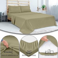 Royale Linens 300 Thread Count 100 Long Staple Combed Cotton Sheet Set 4 Piece King Bed Sheet 1 Fitted Sheet 1 Flat Sheet 2