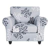 Searchi Stretch Sofa Cover Printed Couch Covers Floral Pattern 2 Piece Armchair Slipcover With Separate Chair Cushion Cover Wa