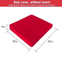 Gueglsa Waterproof Outdoor Cushion Covers 22X22X4  Patio Replacement Cushion Slipcovers  High Uv Resistant Chair Cushion Slip Cover  Set Of 2  Red