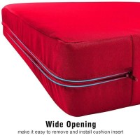 Gueglsa Waterproof Outdoor Cushion Covers 22X22X4  Patio Replacement Cushion Slipcovers  High Uv Resistant Chair Cushion Slip Cover  Set Of 2  Red